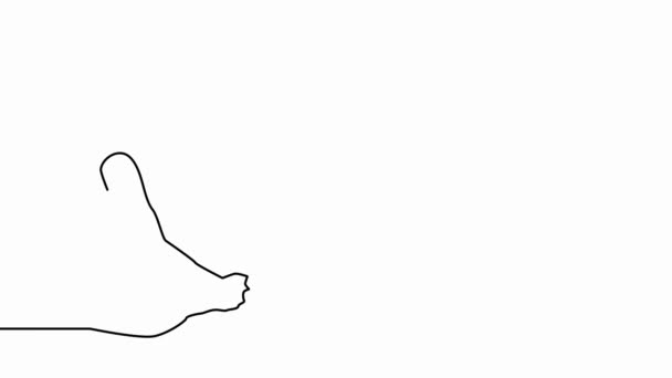 Auto-desenho uma animação simples de um exercício contínuo de desenhar uma linha, uma pessoa ocupa ioga, um estilo de vida saudável, saúde, esporte, fitness — Vídeo de Stock