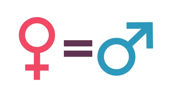 男性と女性の平等の概念 男性と女性の平等 平等な権利の概念 男女平等 女性の権利 — ストックベクタ