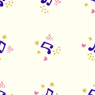 Çizgi filmlerdeki şirin karalamalar müzikal kusursuz desenler çiziyor. Renkli detaylar, arka planda bir sürü nesne var. Müzik simgeleri ve ögeleri ile parlak arkaplan