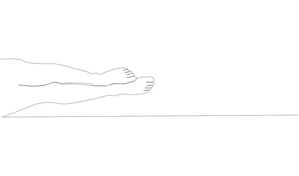 Dibujo Línea Continua Piernas Mujeres Desnudas Una Línea Dibujando Pies — Archivo Imágenes Vectoriales
