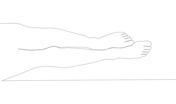 Συνεχή Γραμμή Σχέδιο Γυμνά Πόδια Γυναικών Μια Γραμμή Που Σχεδιάζει — Διανυσματικό Αρχείο