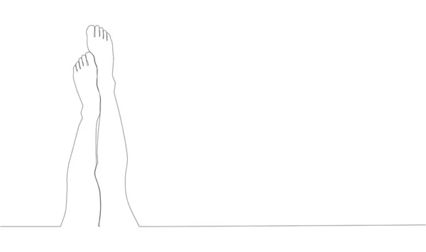 Meztelen Női Lábak Folyamatos Vonalrajza Egy Vonal Absztrakt Lábakat Rajzol — Stock Vector