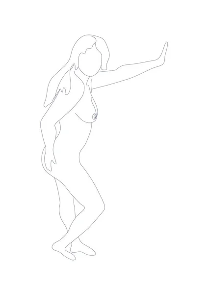 女性轮廓 女性身体 体形呈阳性 美容美发 黑白相间 — 图库矢量图片