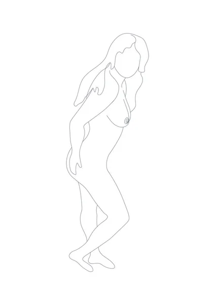 女性轮廓 女性身体 体形呈阳性 美容美发 黑白相间 — 图库矢量图片