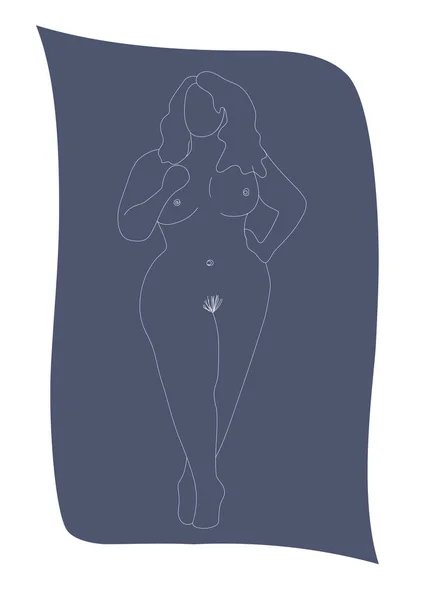Красивая Женская Фигура Шаблон Логотипа Иллюстрации Простом Минимальном Линейном Стиле — стоковый вектор