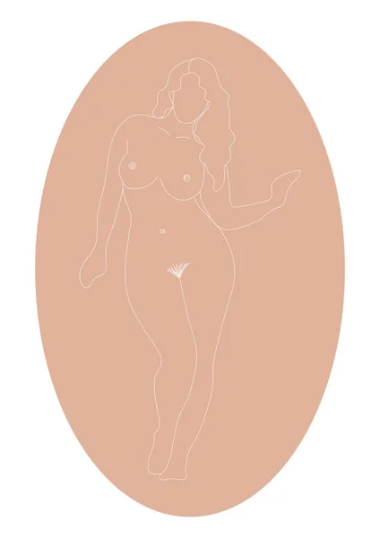 Mooie Vrouwelijke Figuur Logo Ontwerp Sjabloon Illustratie Eenvoudige Minimale Lineaire — Stockvector