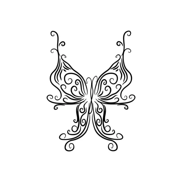 Butterfly Tecken Branding Identitet Företag Logotyp Design Mall Isolerad Vit — Stock vektor