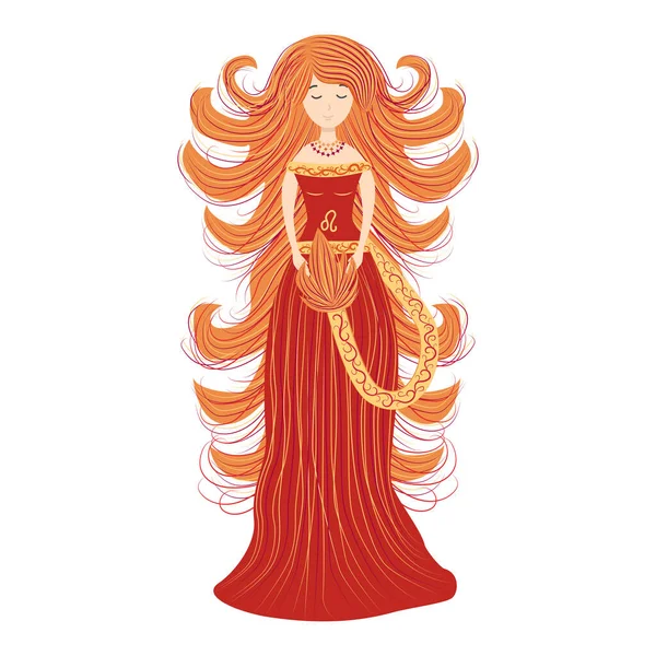 조디악 황도대는 머리를 아름다운 소녀로 스러운 황도대 스타일의 파스텔 빛깔의 — 스톡 벡터