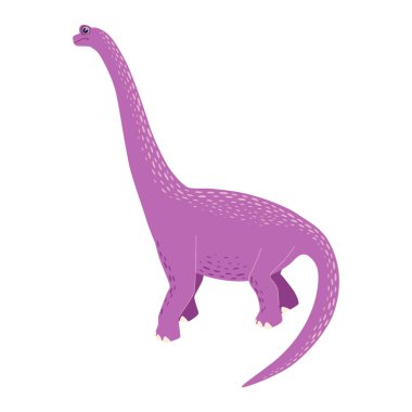 Brachiosaurus mor, tarih öncesi dinozor koleksiyonu. Eski hayvanlar. El çizimi.