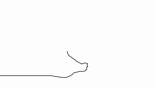 Self-drawing a simple animation of one continuous exercise of drawing one line, a person takes up yoga, a healthy lifestyle, health, sport, fitness — Stock Video