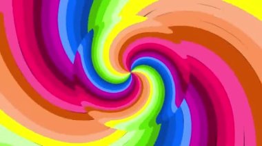 Psikedelik optik illüzyon spektrumu. Soyut gökkuşağı hipnotik animasyon arka planı. Parlak kıvrımlı renkli duvar kağıdı. Gerçeküstü çok renkli dinamik arkaplan.