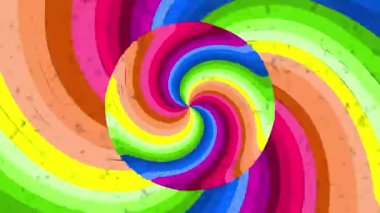 Psikedelik optik illüzyon spektrumu. Soyut gökkuşağı hipnotik animasyon arka planı. Parlak kıvrımlı renkli duvar kağıdı. Gerçeküstü çok renkli dinamik arkaplan.