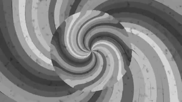 Psychedelische draaiende cirkels. Ronde gestreepte zwarte witte lijnen. Draaiende hypnotische roterende abstractie — Stockvideo