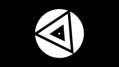 Siyah ve beyaz üçgenler büyüdükçe büyüyorlar. Tahıl etkisi, eski görüntü, optik yanılsama