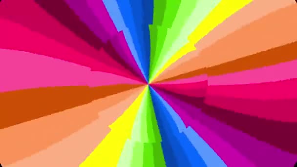 Animación de arco iris brillante con rotación alrededor de puntos de colores. Lgbt símbolo de la comunidad. Transición colorida de pintura — Vídeos de Stock