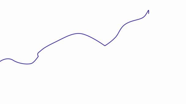 Ryba liniowa Prosta ryba rysunkowa z falami — Wideo stockowe