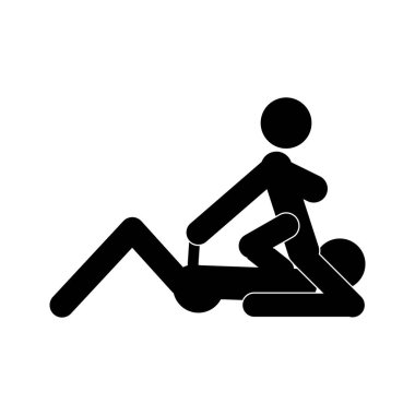 Çizgi film seks pozları. Tutku Erotiği kavramı. Kamasutra, sevişmek için yarım yamalak pozlar. Yin ve Yang, kadın ve erkek birbirlerini seviyorlar.