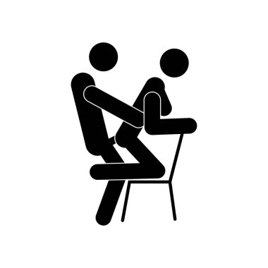 Çizgi film seks pozları. Tutku Erotiği kavramı. Kamasutra, sevişmek için yarım yamalak pozlar. Yin ve Yang, kadın ve erkek birbirlerini seviyorlar.