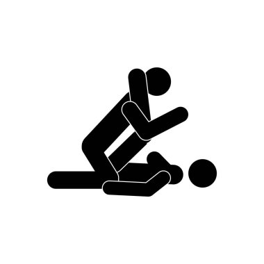 Çizgi film seks pozları. Tutku Erotiği kavramı. Kamasutra, sevişmek için yarım yamalak pozlar. Yin ve Yang, kadın ve erkek birbirlerini seviyorlar.