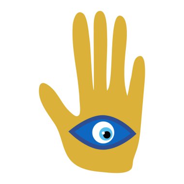 Süsleme Hamsa, nazara karşı muska ve ganimet. Popüler Arapça ve Musevi tılsımı. Mistik, simya, okült konsept. Astroloji, ezoterik, din.