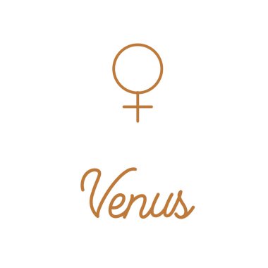 Zodiac ve gezegenlerin bej renkli astrolojik sembolleri