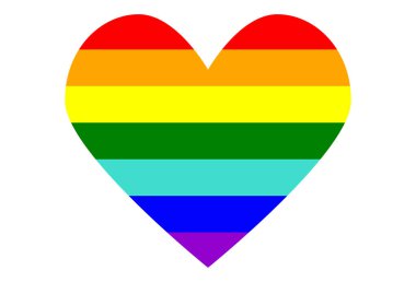 LGBT gurur bayrağı, gökkuşağı bayrağı geçmişi. Çok renkli barış bayrağı hareketi. Orijinal renk sembolü. Bir kalp şeklinde.