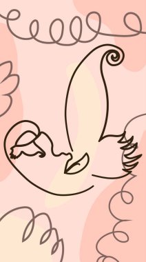 Kelebek Gerçeküstü Yüzler, yüzler ve saç stili, moda konsepti, kadın güzellik minimalisti, illüstrasyon oldukça seksi. Çağdaş portre