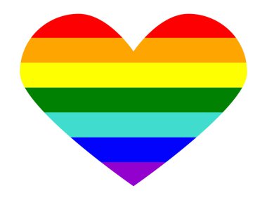 LGBT gurur bayrağı, gökkuşağı bayrağı geçmişi. Çok renkli barış bayrağı hareketi. Orijinal renk sembolü. Bir kalp şeklinde.