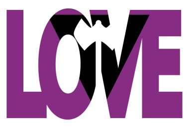 LGBT gurur bayrağı, LGBT lezbiyen bayrağı. Çok renkli barış bayrağı hareketi. Orijinal renk sembolü. Aşk sözcüğünün biçiminde