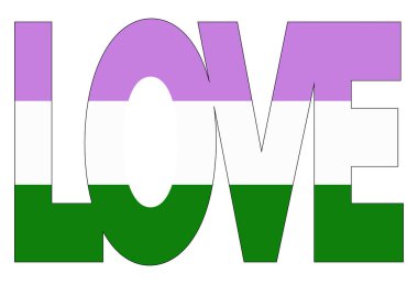 LGBT gurur bayrağı, cinsiyetçi gurur. Çok renkli barış bayrağı hareketi. Orijinal renk sembolü. Aşk sözcüğünün biçiminde