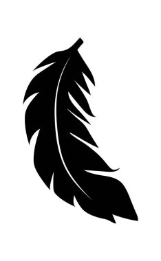 Eski bir tüy çizimi. Tüy tüyü silueti. Tüylü simgeyle harfin geri dönüşünü göster.