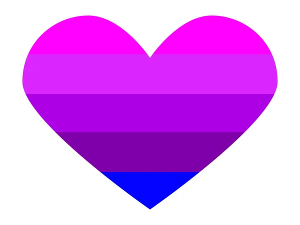 Lgbt骄傲旗 变性人替代品 五彩斑斓的和平旗帜运动 原色符号 在心形上 — 图库矢量图片
