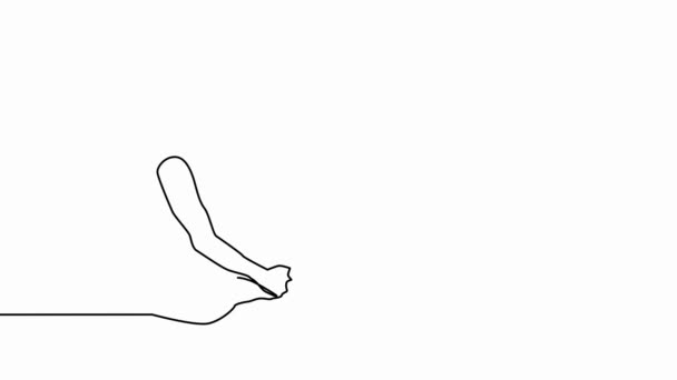Саморисование Простой Анимации Одного Непрерывного Упражнения Рисования Одной Линии Человек — стоковое видео