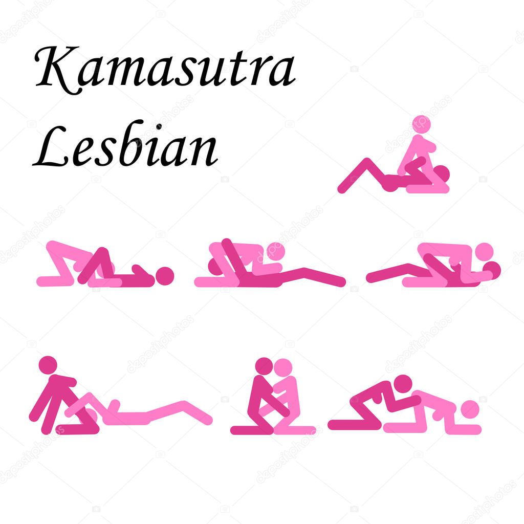 Lezbiyenlerin Çizgi Film Seks Pozu Iki Kız Erotik Tutku Konsepti  