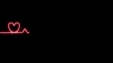4k renkli kalp çizgisi neon ekran aşk işareti renkli soyut arkaplan 4k neon işareti