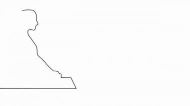 Bir adamın silueti, lotus pozisyonunda oturan bir kadın. Kendi kendine çizim canlandırması