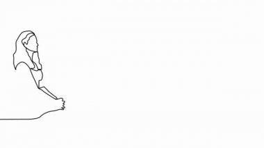 Kadın doğada yoga egzersizi yapıyor. Kobra pozu. Yoga pozu veren kadın çizgi film karakteri. Sağlıklı yaşam tarzı.