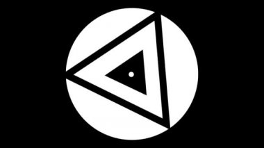 Siyah ve beyaz üçgenler büyüdükçe büyüyorlar. Tahıl etkisi, eski görüntü, optik yanılsama