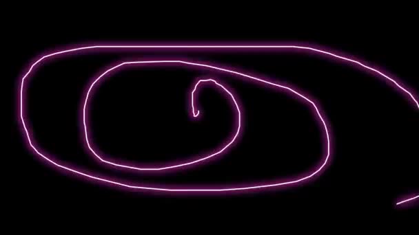 Neon achtergrond. Blauwe en roze gloeiende neon lichtlijnen verschijnen en verdwijnen. Motie achtergrond voor stage animatie — Stockvideo