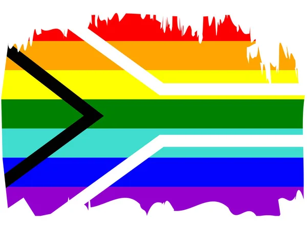 Drapeau Fierté Lgbt Drapeau Fierté Gay Afrique Sud Mouvement Multicolore — Image vectorielle