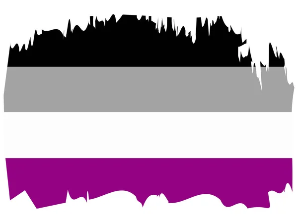 Прапор Гордості Лгбт Asexual Pride Різнокольоровий Рух Прапора Миру Символ — стоковий вектор