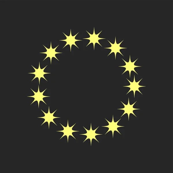 Marco Hecho Estrellas Brillante Blanco Que Brilla Sobre Fondo Oscuro — Vector de stock