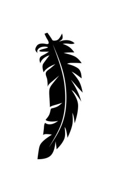 Eski bir tüy çizimi. Tüy tüyü silueti. Tüylü simgeyle harfin geri dönüşünü göster.