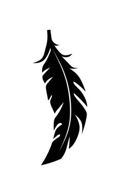 Eski bir tüy çizimi. Tüy tüyü silueti. Tüylü simgeyle harfin geri dönüşünü göster.