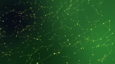 Noktaları ve çizgileri hareket ettiren soyut dijital bağlantı. Teknoloji geçmişi. Ağ bağlantısı yapısı
