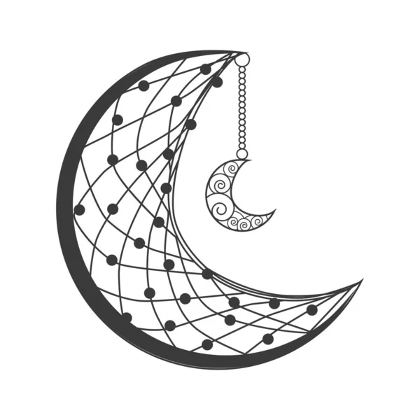 Símbolo Esotérico Diseño Místico Mágico Con Atrapasueños Luna — Vector de stock