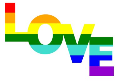 LGBT gurur bayrağı, gökkuşağı bayrağı geçmişi. Çok renkli barış bayrağı hareketi. Orijinal renk sembolü. Aşk sözcüğünün biçiminde