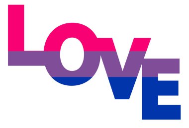 LGBT gurur bayrağı, Biseksüel gurur. Çok renkli barış bayrağı hareketi. Orijinal renk sembolü. Aşk sözcüğünün biçiminde