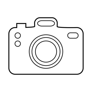 Beyaz arkaplandaki Kamera simgesi, Contour