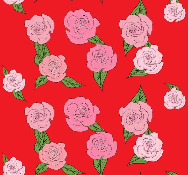 Nahtloser Floraler Hintergrund Mit Rosensträußen Vintage Muster Für Tapeten Stoff — Stockvektor
